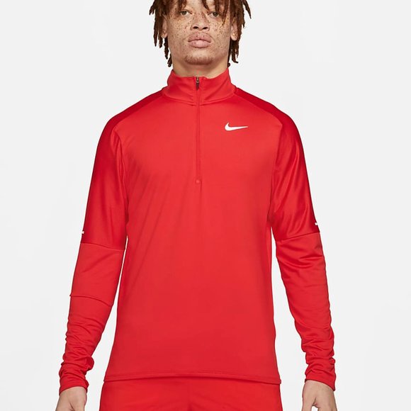 Nike Dri-FIT‎ Men's 1/2-Zip Running Top RED - Picture 1 of 12